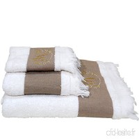 Hôtel 5 étoiles de qualité supérieure Edition Blanc Lot de serviettes de bain – personnalisé – Ref. Lin – 3 Pièces - B06Y59N82J
